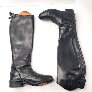 Suedwind Field Riding Boots Womens 7 Wide Calf Black Leather